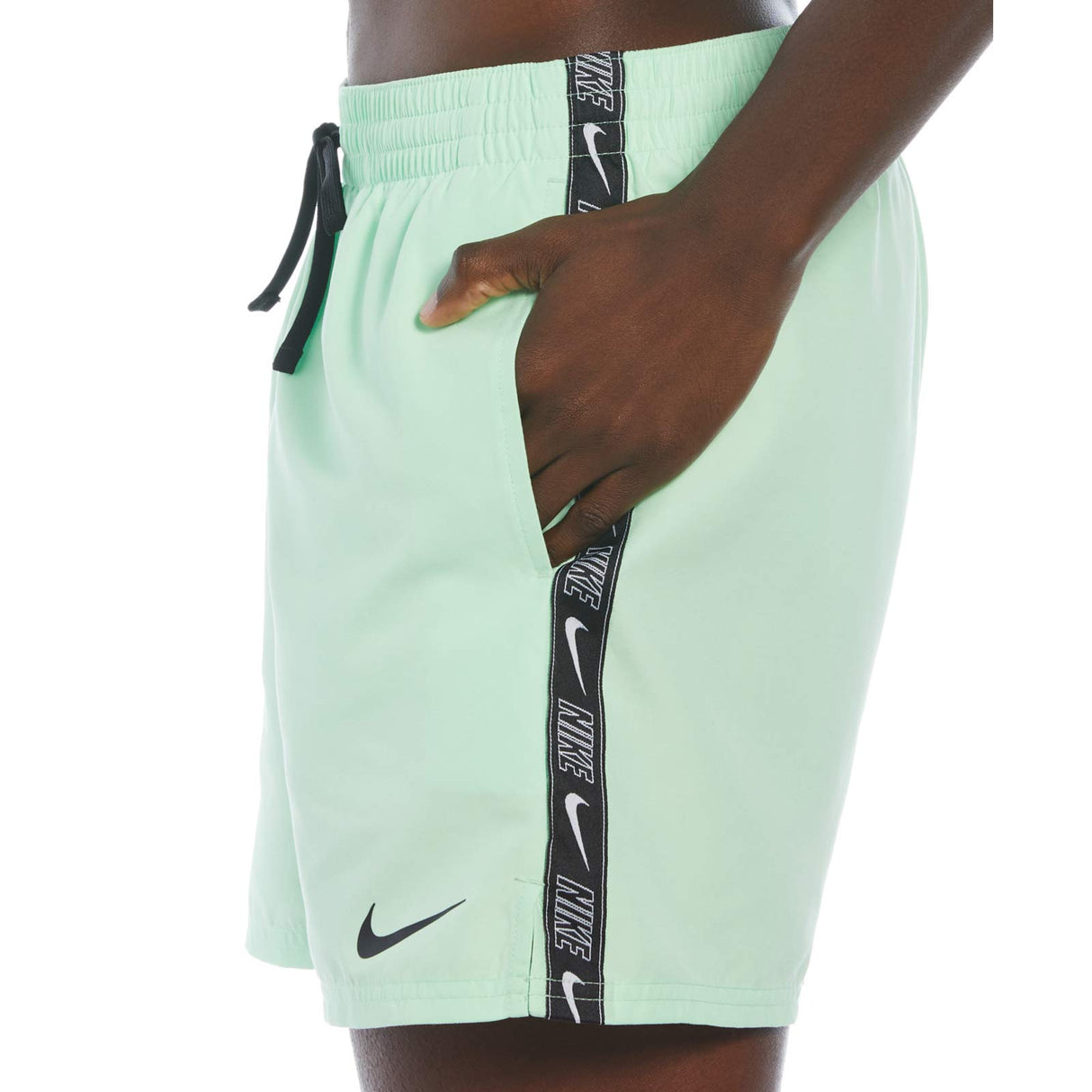 Nike Logo Tape 5in volley Mens Short Grn