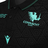 Macron Connacht Rugby 2024/25 Short Sleeved Mens Travel Polo Shirt