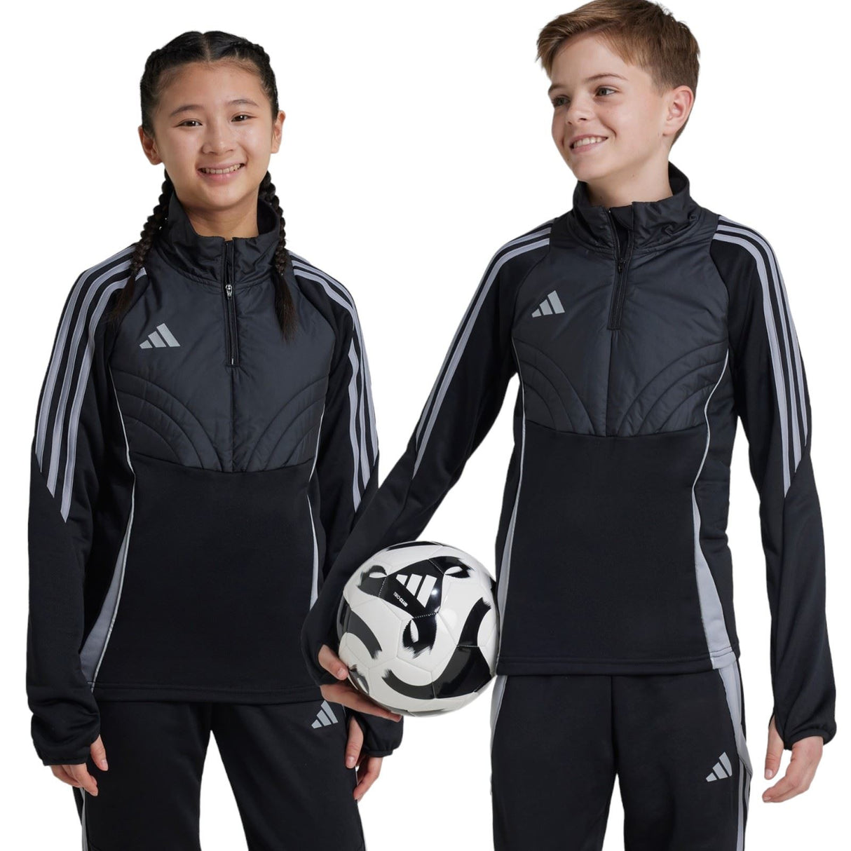 adidas Tiro 2024/25 Winterized Kids Quarter-Zip Football Training Top