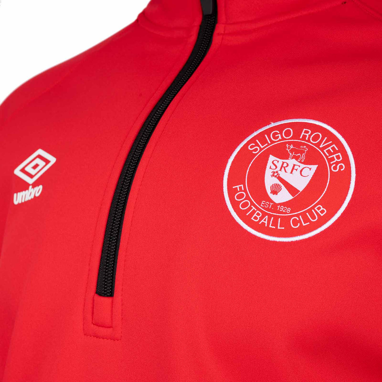 Umbro Sligo Rovers Football 2025 Kids Half-Zip Bonded Fleece Top