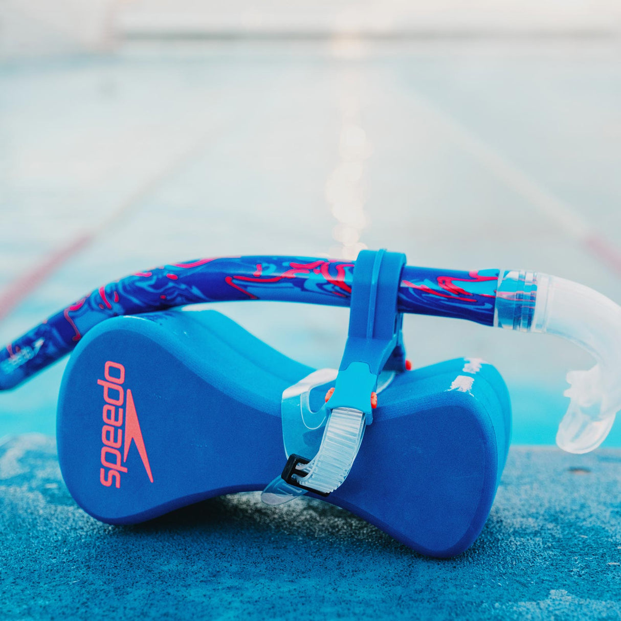 Speedo CENTRE SNORKEL-Bllue Flame/Pool B