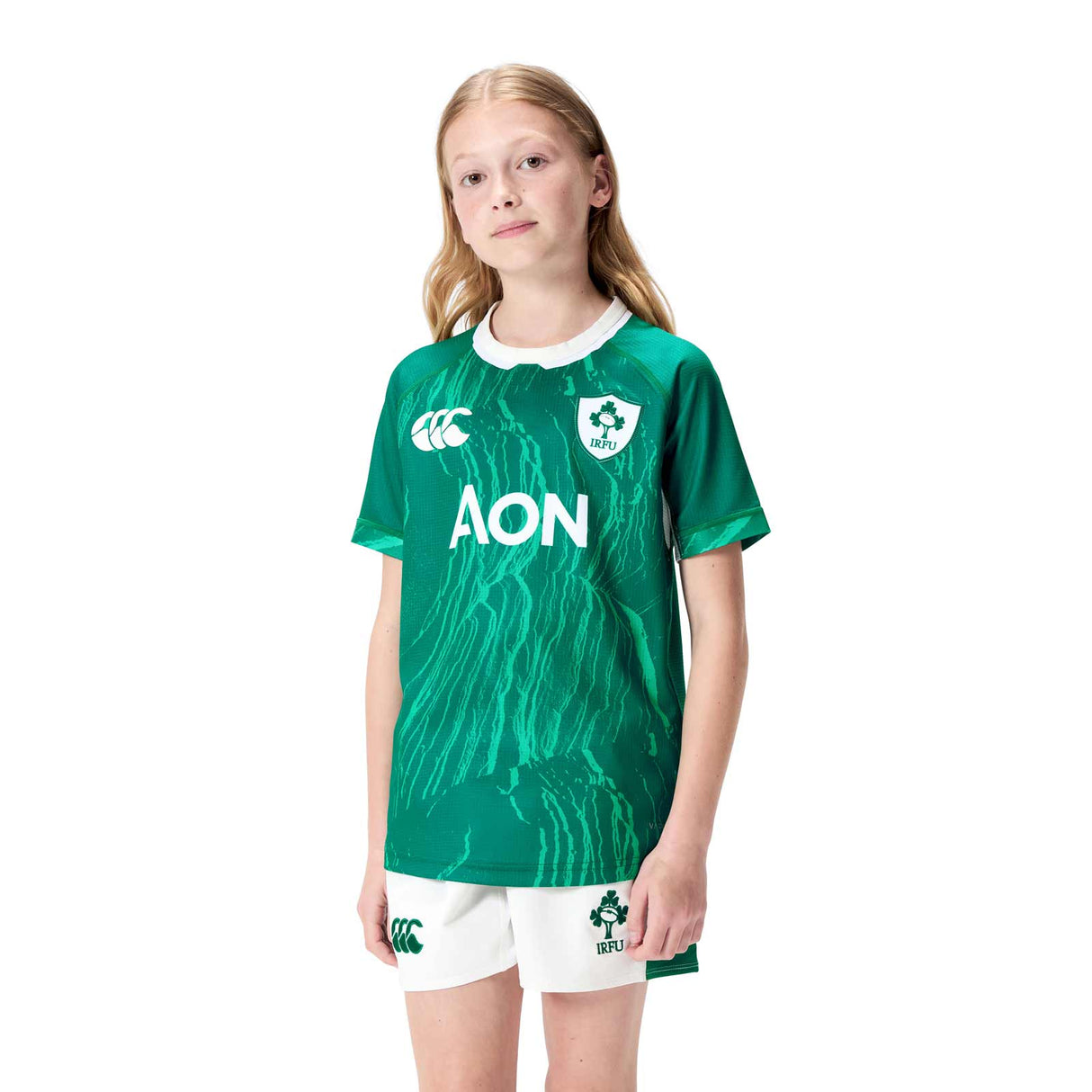 Canterbury IRFU Rugby Ireland 2024/25 Kids Short Sleeved Home Pro Jersey