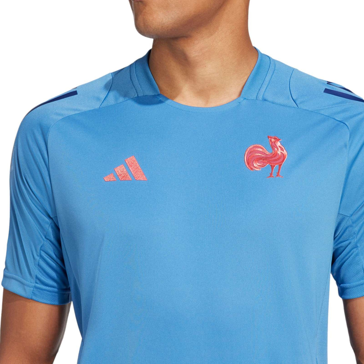 adidas France 2024/25 Short Sleeved Performance Rugby Training T-Shirt