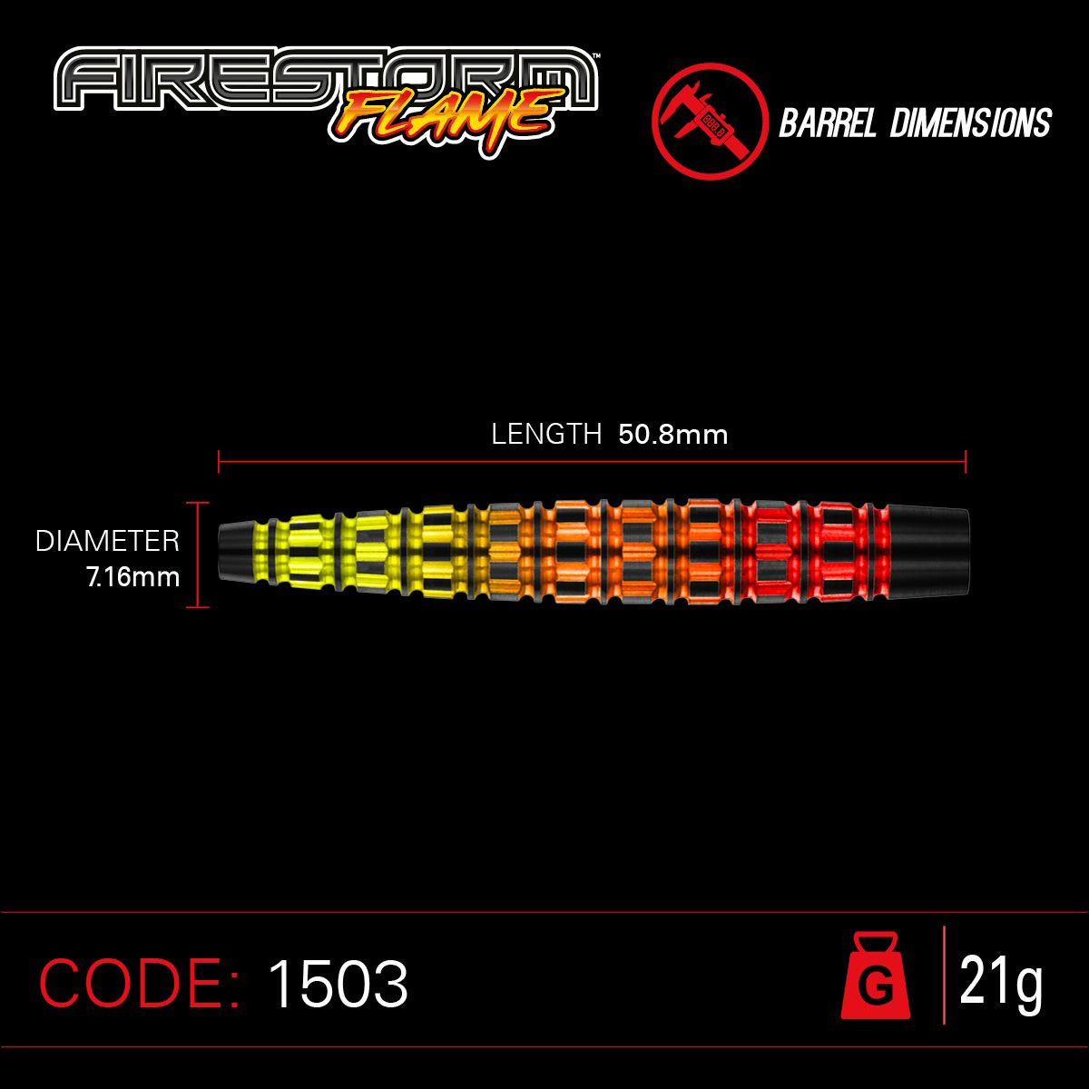 Winmau Firestorm 90% Tungsten Alloy 21G Darts