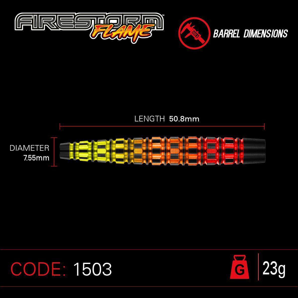 Winmau Firestorm 90% Tungsten Alloy 23G Darts