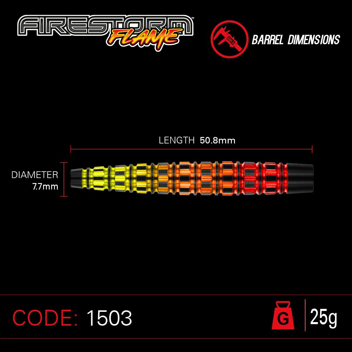 Winmau Firestorm 90% Tungsten Alloy 25G Darts