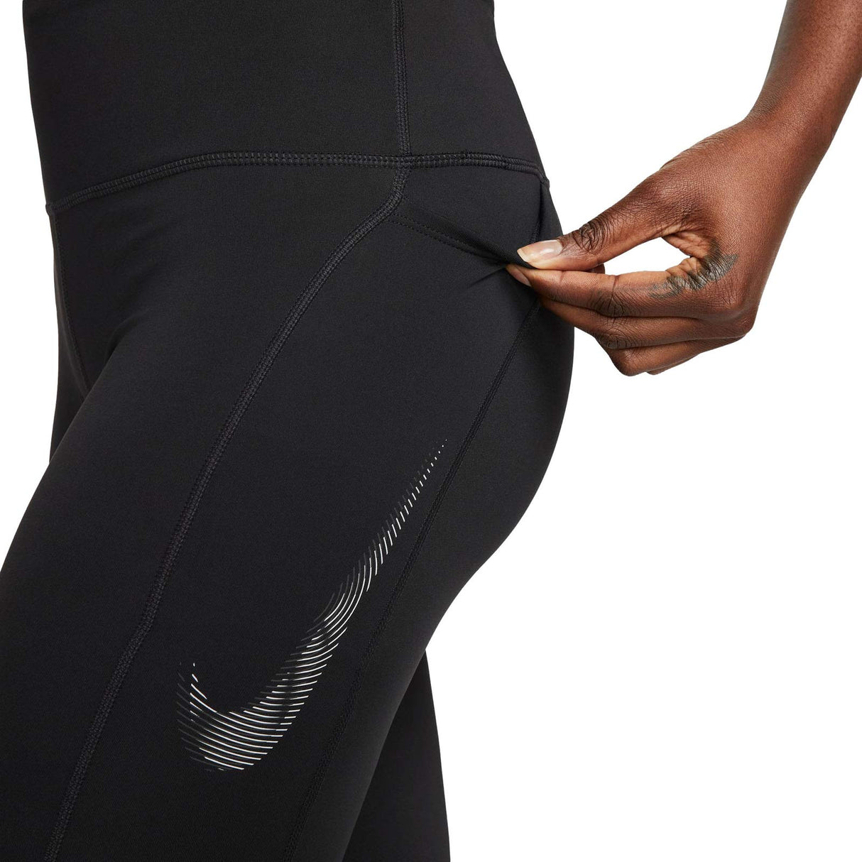 Nike Fast Womens Mid-Rise 7/8 Graphic Leggings with Pockets