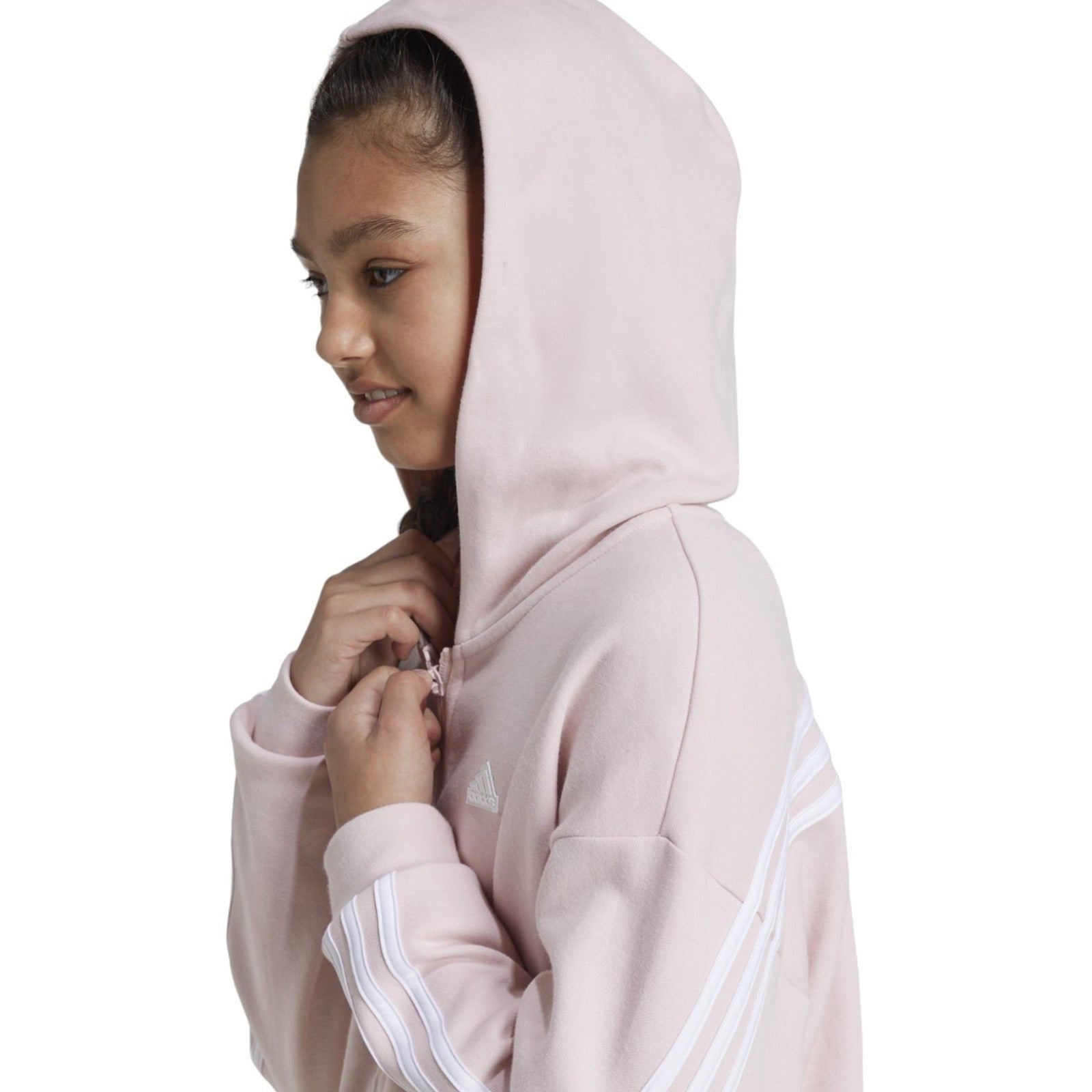 adidas Future Icons 3 Stripes Girls Full Zip Hoodie