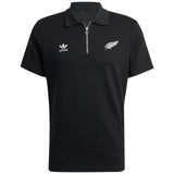 adidas All Blacks Rugby Essentials Half-Zip Waffle Polo Shirt