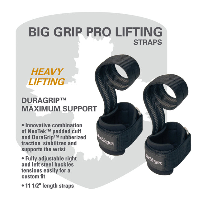 Harbinger Big Grip Pro Lifting Strap Blk
